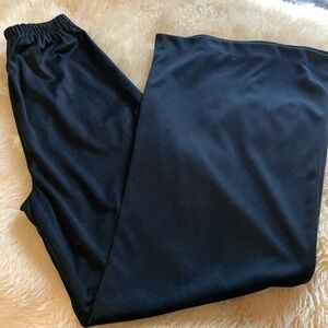 Black polyester wide leg pull long pants size 12